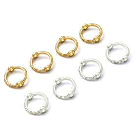 LiQunSweet 20 Pcs 2 Colors Circle Bead Frames Two Hole Frame Spacer Beads Ring Double Hole Connector Links for Beading Jewelry Making