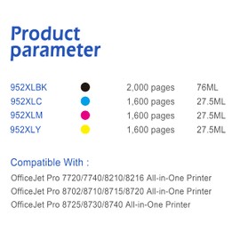 EASYPRINT Compatible (3X Magenta Pack) 952xl Ink Cartridges Replacement for HP 952xl (High Yield) Used for OfficeJet Pro 7720/7740/ 8210/8216/ 8702/8710/ 8715/8720/ 8725/8730/ 8740 Printers