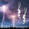 Pendientes Lightning Bolt de plata de ley con cierre de