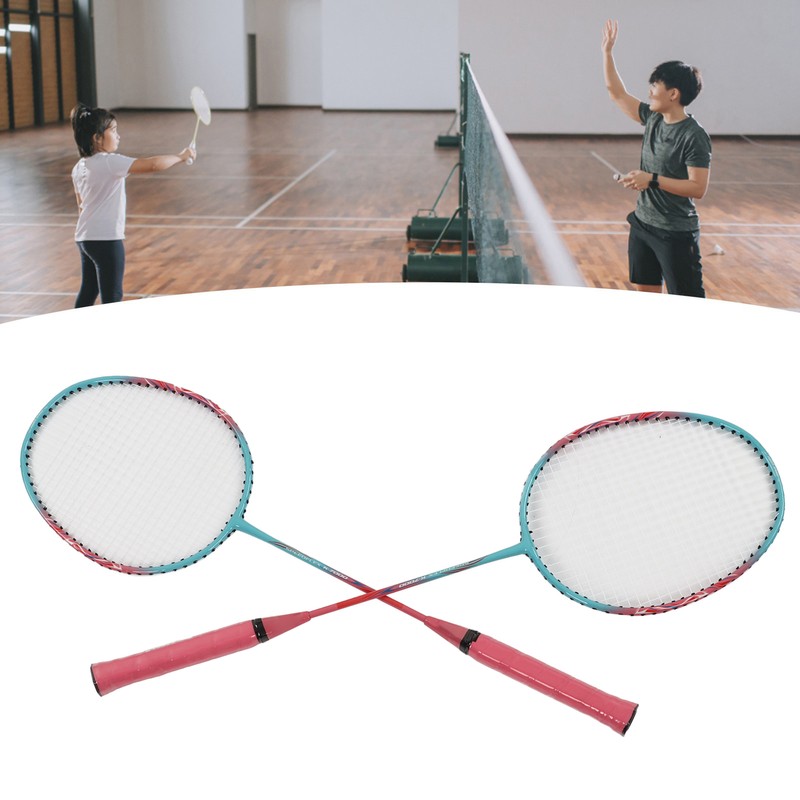 Badminton Racket Lightweight Portable Iron Alloy Frame Double Badminton Racquets