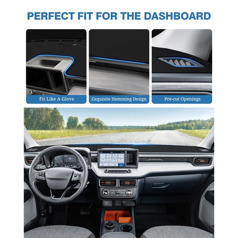 FIILINES Dash Cover Fit for Ford Maverick 2022-2025 2026 (Hybrid/XL/XLT/Lariat)