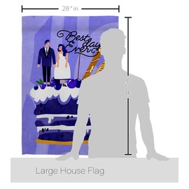 Angeleno Heritage Best Day Ever House Flag Eagle Set Celebration Wedding Marriage Bride Groom Mrs Occasion Anniversary Party Decoration Banner Small Garden Yard Gift Double-Sided, Made in USA