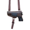 Barsony Horizontal Brown Leather Shoulder Holster for Walther PPQ PPX