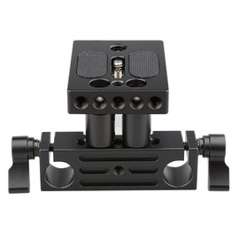 CAMVATE Rail Rod Support System DSLR Baseplate Mount + Rail Block High Riser 15mm Rod Clamp