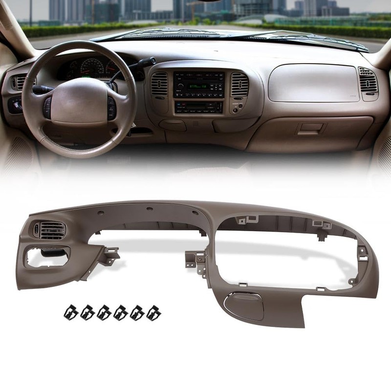 CROSSDESIGN Dash Pad Bezel Graphite Brown Compatible with Ford F150