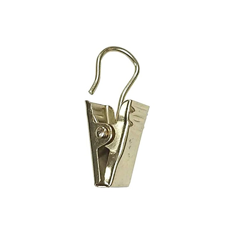 Merriway BH06728 (20 Pcs) Curtain Clips with Hooks, Brass Plated