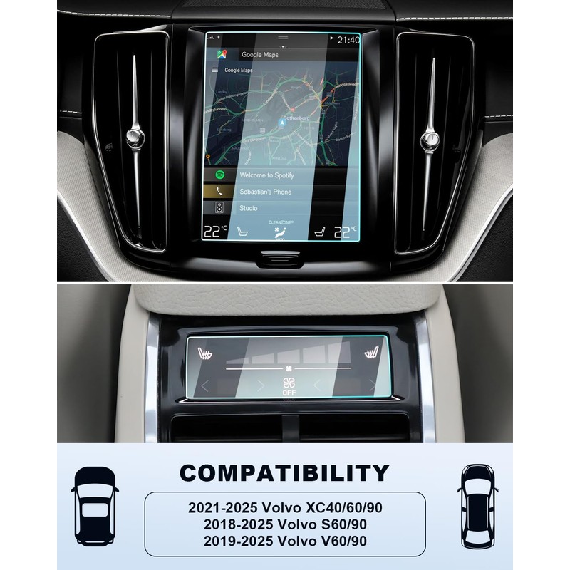 For 2019-2025 Volvo Screen Protector -（2PCS) Volvo XC40/60/90(2021-2025) & S60/90