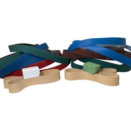 1" x 30" Belt Combo Pack : 12 Assorted Grit Belts + 2 Leather Honing Stropping Belts + Green Stainless & White Diamond Buffing Compounds