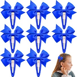 8Pcs Hair Bows, Blue Hair Bow Clip Blue School Hair Accessories Bride Bridesmaids Wedding Hair Accessories for Women Girls