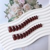 KQueenest Braun Press On Nails Almond Square Coffin Nails for