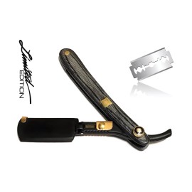 Unbranded Special Quality Extra Sharp Straight Edge Razor Black & Gold Rare Edge Razor