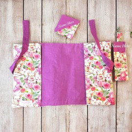 Fabric Covered  Notebook Composition Book Cover, Lanyard & Corner Page Book Mark