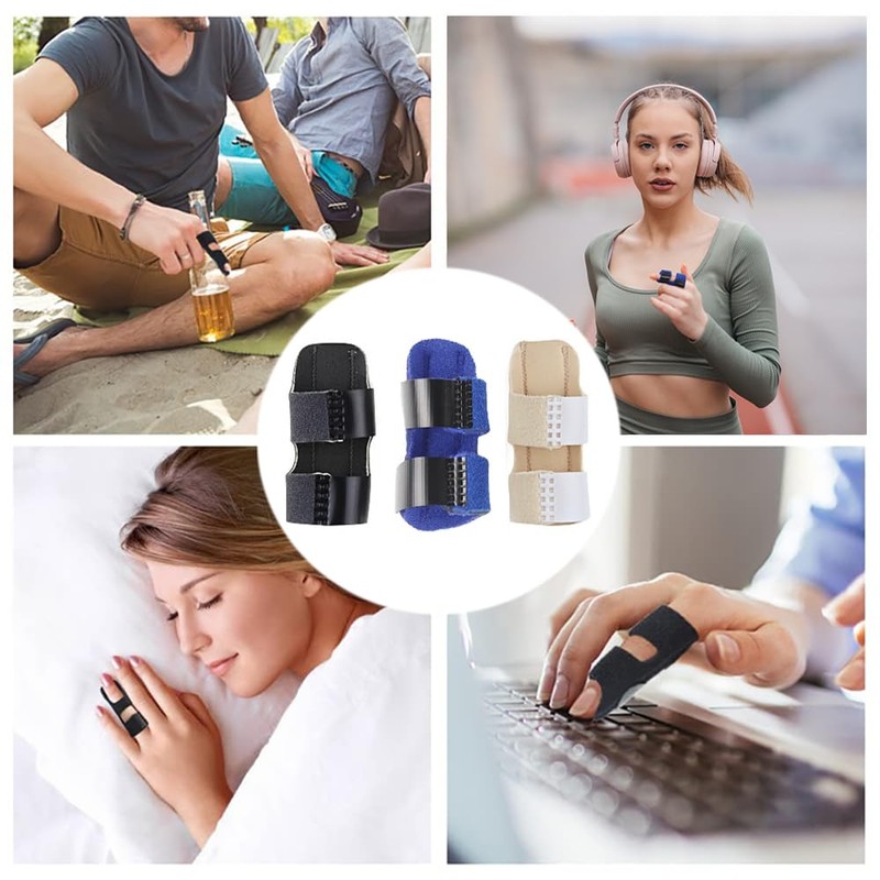 TRKETK Pack of 3 Finger Splints, Finger Smoother Adjustable Trigger