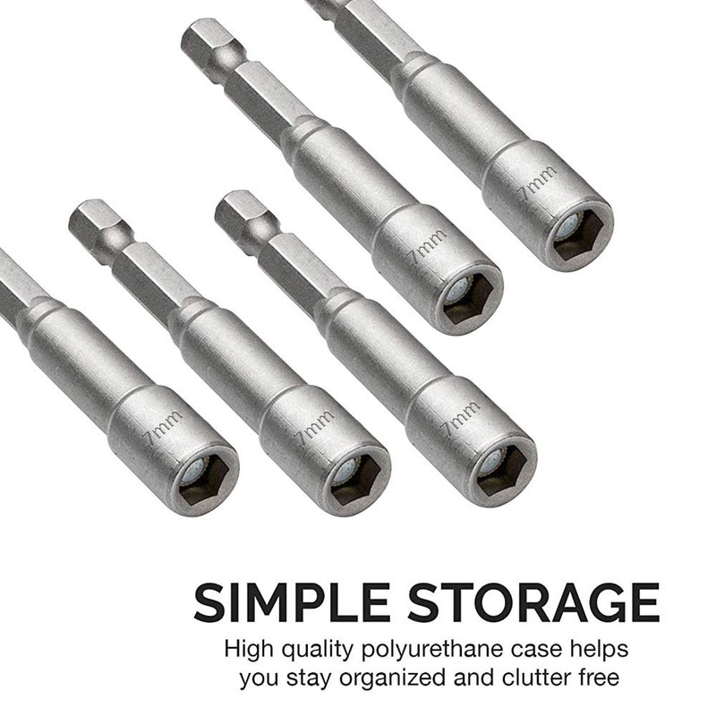 Saipe 10pcs 1/4" Hex Shank Impact Nut Driver Socket Set