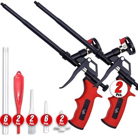 Luft Professional Expanding Foam Spray Gun (2 Insulation Gun + 18 Extenders) PU Insulating Applicator Heavy Duty Metal Body Dispensing Foam Gun Suitable for Caulking, Filling, Sealing