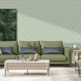 WalDecoo Hexagon Peel and Stick Backsplash, 10 Sheets Premium 3D Self Adhesive Wall Tile Sticker, Large Stick on Backsplash for Kitchen and Bathroom（12" x 12"）