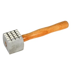 TrueCraftware- 13" Aluminum Meat Tenderizer with Wooden Handle- Meat Tenderizer Hammer Dual-side Mallet for Kitchen Heavy Duty Pounder For Tenderizing Steak Beef Chicken and Fish