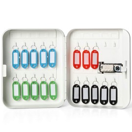 Jssmst Handheld Safe Key Box Key Storage Compact Wall Mount Dial Type (Keys - 20 Keys Dial)