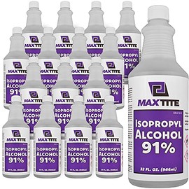 MaxTite Isopropyl Alcohol 91% (4 Gallon, 16 Pack of 32oz)