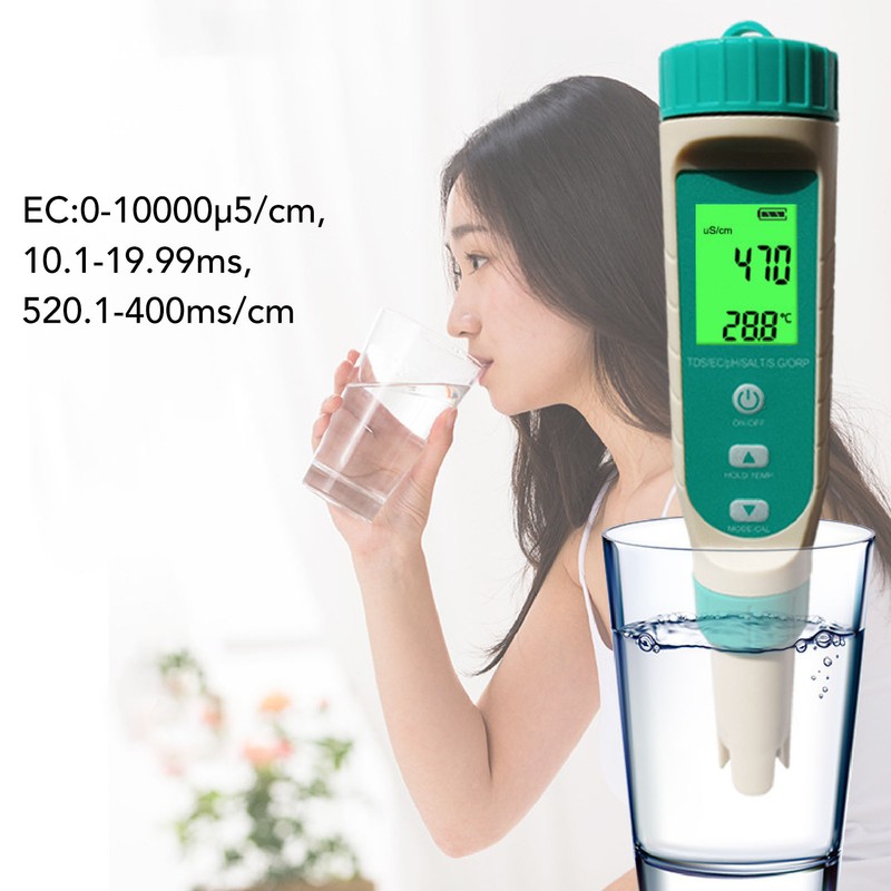 Water Quality Tester TDS EC PH SALT S.G ORP TEMP