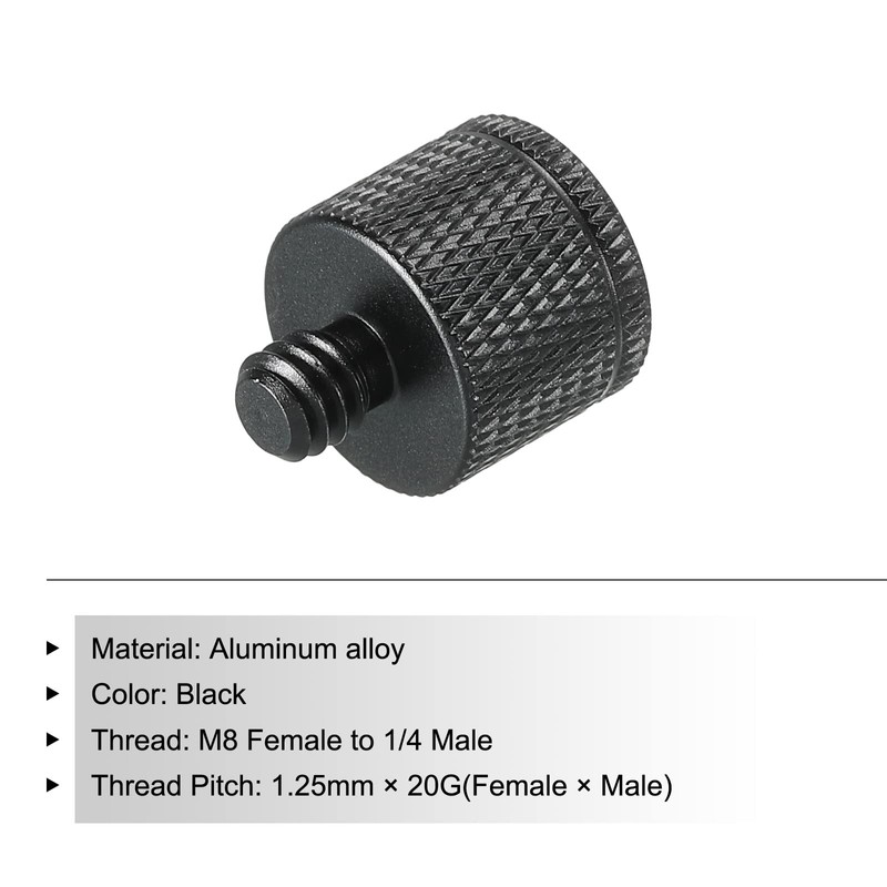 sourcing map Microphone Stand Adapter M8 Female x 1/4 Male