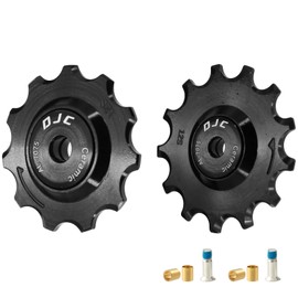 DJC 12 Speed Bike Ceramic Bearing Pulley Wheel 2 Guides Roller Jockey 11T 12T 13T 14T MTB Road Bike Clear Derailleur Sram Pulley (11T and 13T, Black Cap)