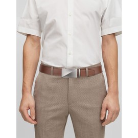 SKiporty Ratchet Belts for Men 2 Packs Black Brown Leather Belt Men Adjustable Buckle Click Belts for Men Dress Casual Gifts Box