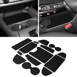 YUJIANQ Cup Holder Inserts for Honda HRV 2023 2024 Accessories Non-Slip Door Pocket Mats Center Console Liners 14PCS/Set (Black)