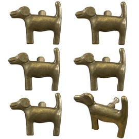 KYIEN Adorable Golden Retriever Cabinet Knobs, 6Pcs Bronze Dog Single Hole Drawer Pull, Fun Pet Handles for Puppy-Themed Dresser Closet Cupboard Wardrobe Bathroom Kitchen(Zinc Alloy)