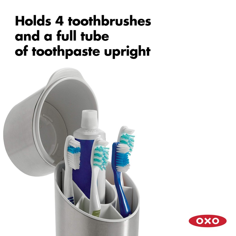 OXO Good Grips Stainless Steel Toothbrush Organizer 9.75 Inch