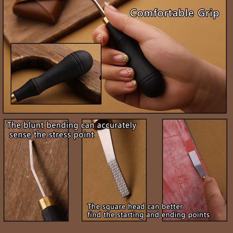 DIUDUS Pro Detail Rougher, Leather Roughing Tool Roughing Leather Craft