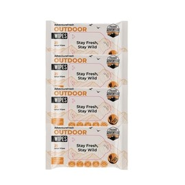 AdventureFresh Outdoor Wipes – 60 GSM Biodegradable Wet Wipes | Alcohol-Free, Aloe & Chamomile | Flushable Body Wipes for Camping, Hiking, Travel & Emergency Use – Pack of 4