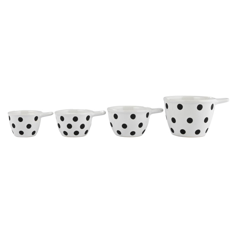 Creative Co-Op Ceramic Measuring Cup, Set of 4, Black and