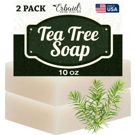 Erbaid Tea Tree Soap – Natural Defense Tea Tree Oil Soap Bar for Face & Body – Remedy Fights Acne, Skin Irritation, and Prevents Breakouts – Deeply Cleansing, Hydrating Cleanser for Calm, Fresh Skin