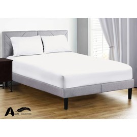 AATH COLLECTION Egyptian Cotton Fitted Sheet 23 CM Deep, 200 Thread Count Single, Double, King, Super King Fitted Bed Sheets, Soft & Fade Resistant (Double, White)