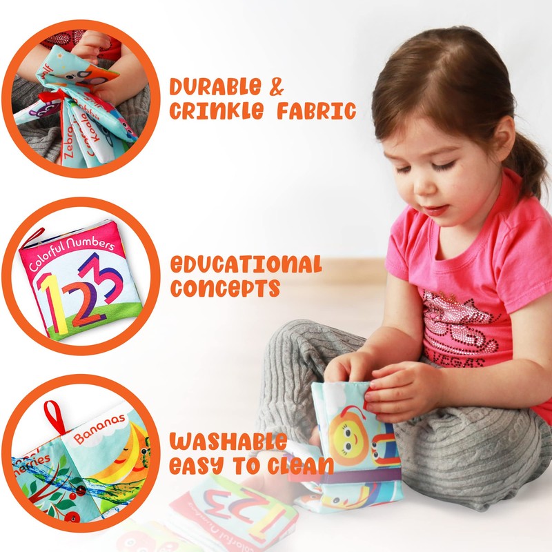 Cloth Books for Babies (Set of 6) - Premium Quality