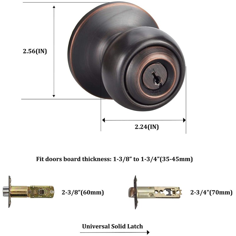 NEWBANG Entry Lock for Exterior Door, Ball Style Keyed Entry