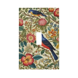 Decorative Art Light Switch Covers,1 Gang Single Toggle Duplex Outlet,Wall Plate,Switchplate Electrical Faceplate,Birds Garden