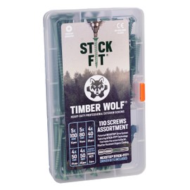 Timber Wolf Exterior Wood Screws - Mini Case Assortment - 110 screws in a Handy Pocket Assortment Pack