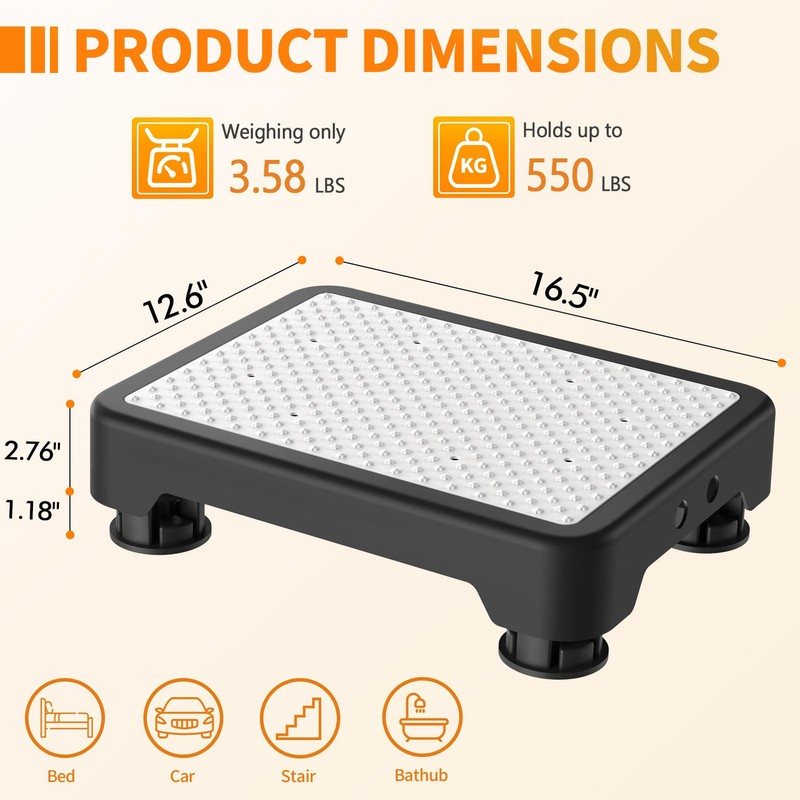 Ronlap One Step Stools for Adults, Portable Safety Step Platform
