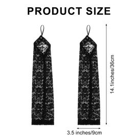 Xinjoduz Gloves Long Lace Gloves Black Fingerless Lace Elbow Length Gloves Women's Wedding Gloves Mesh Gloves for 1980s Party Wedding Clothing Accessories