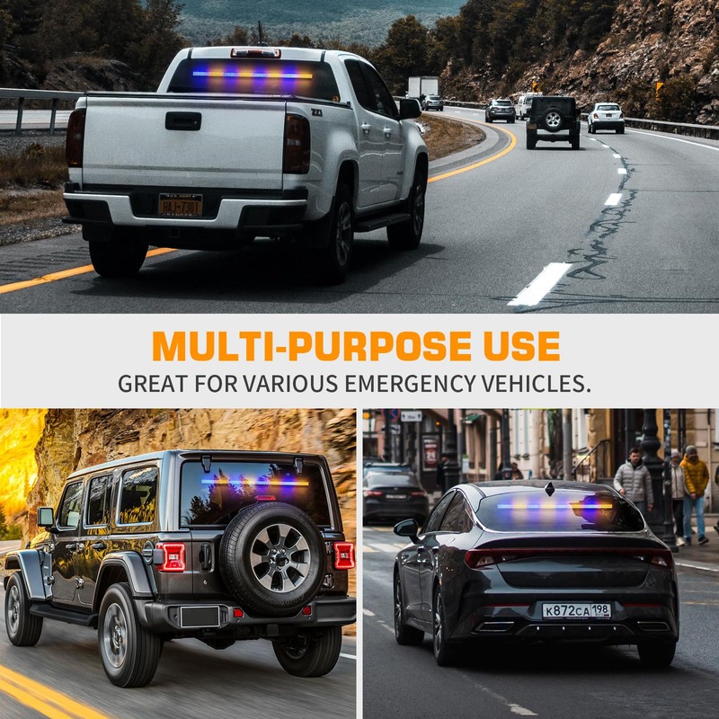 XRIDONSEN 35 inch Traffic Advisor Light Bar 144 LED Blue