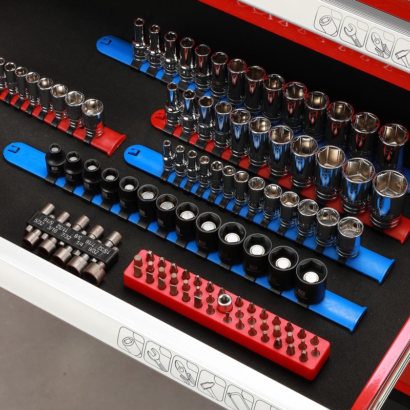 MIXPOWER 3/8" Drive Deep Magnetic Impact Socket Set with Storage