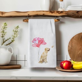 Labrador Retriever Gifts Kitchen Towels, Valentines Day Hand Towels, Yellow Labrador Retriever Gifts Dish Towels Tea Towels for Kitchen, Labrador Gifts, Valentines Day Gifts, 16x24 Inch