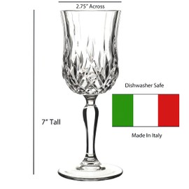 Lorren Home Trends Opera White Wine Glass, Set of 6