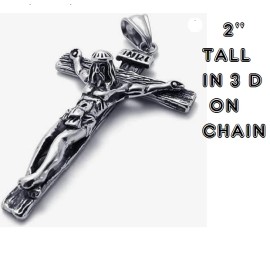 Fashion Jewelry Man's  CRUCIFIX JESUS GOD CROSS FAITH BLESS PRAY HOPE On 20" silver 925 Necklace