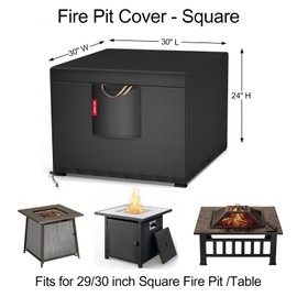 QH.HOME 29&30 Inch Fire Pit Cover Square for Propane Fire Pit Waterproof Heavy Duty Gas Fireplace Fire Pit Table Cover Fits Patio Fire Table