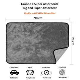 NEXTGOAL 600gsm Super Absorption Microfibre Cloth for Car Drying Cleaning Polishing Car Body Motorcycle Glass Cleaning Dust Catcher