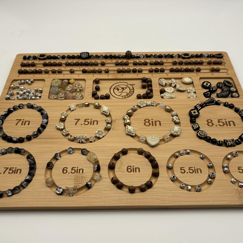 NOAVAOL Bead Boards for Jewelry Making, Combi Bamboo Beading Board
