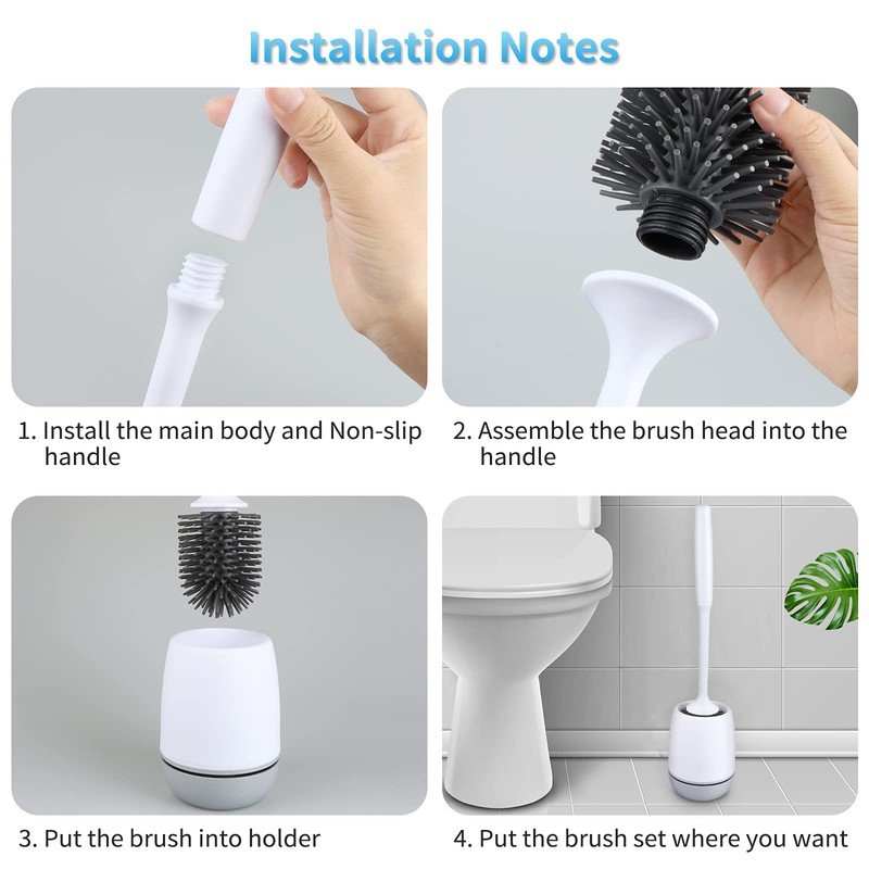 RV Toilet Bowl Brush and Holder, Silicone Toilet Bowl Brush